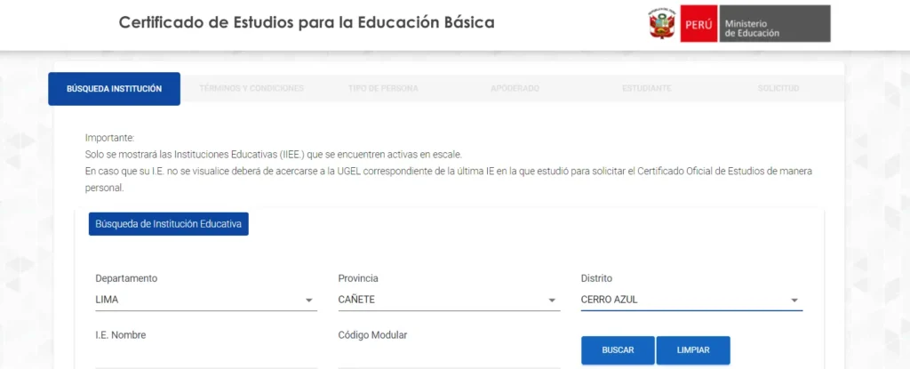 solicitar certificado de esudios