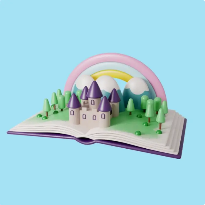 libro habierto Cuentos cortos para niños