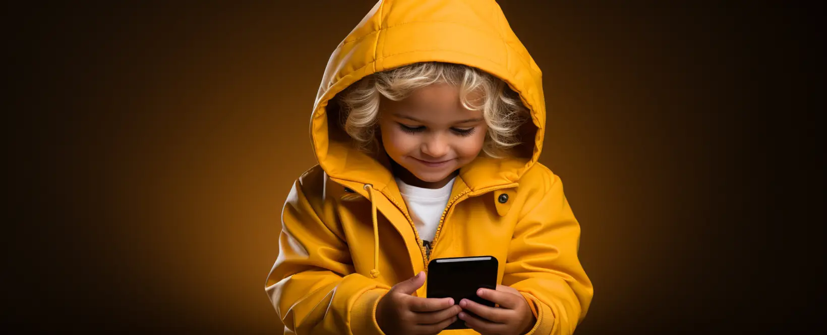 un nino con telefono celular en la mano